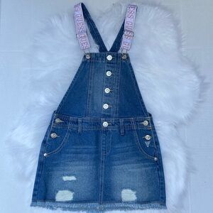 New GUESS Denim Jamper Skirt SZ 7